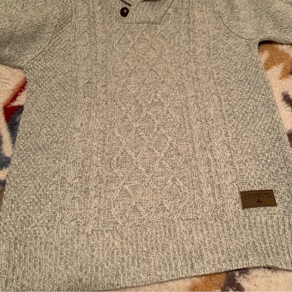 Gorgeous Aran Wool Cableknit shawl collar sweater/ from Ireland - Picture 3 of 6